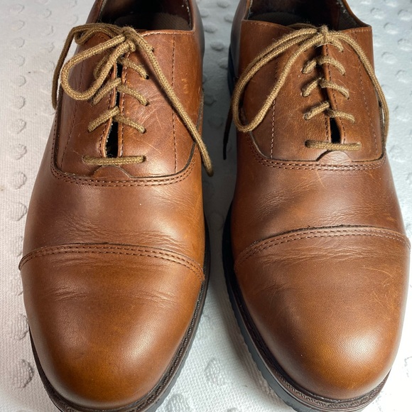 Bass Mens Brown  Leather Lace Up Oxford Dress Shoes - Picture 5 of 15